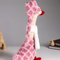 Кукла интерьерная "Гусь в розовом колпаке" 23х10х60 см