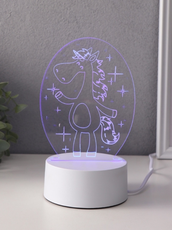 Светильник "Забавная лошадка" LED RGB от сети RISALUX 9,5х11,5х16 см