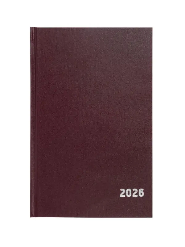 Ежедневник датир 2026г А5 168л б/вин, Бордо