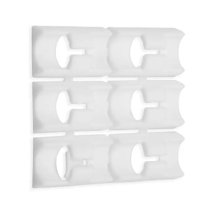 Держатель самоклеящийся для проводов и гирлянд ТУНДРА, 28&times;16&times;9 мм, белый, 12 шт.