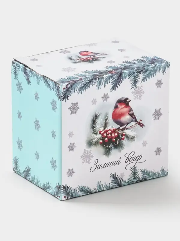 Кружка новогодняя Доляна &laquo;Зимний вечер&raquo;, 300 мл, фарфор, белая