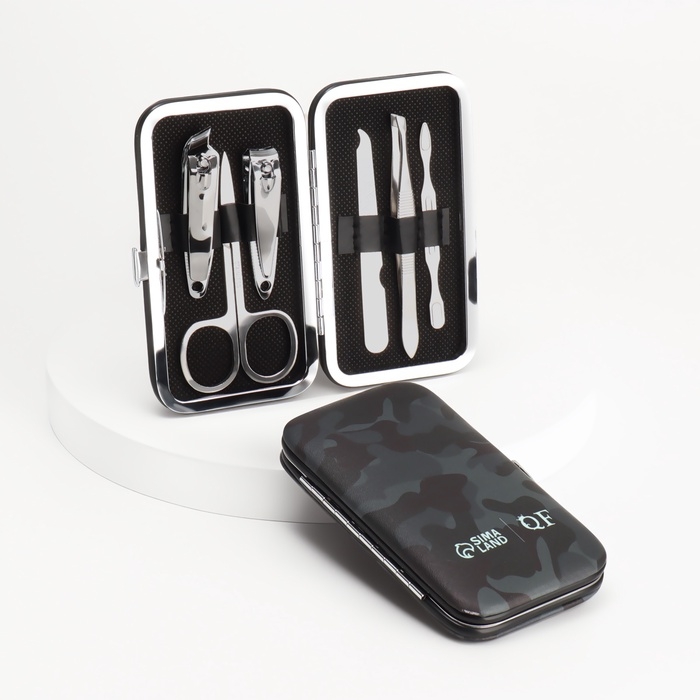 Набор маникюрный &laquo;MILITARY&raquo;, 6 предметов, в футляре, цвет камуфляж