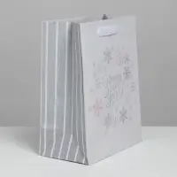 Пакет подарочный новогодний крафтовый &laquo;Happy new year!&raquo;, 12 х 15 х 5.5 см