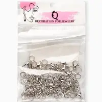 Замок-карабин (набор 55 шт.), 12&times;7 мм, цвет серебро