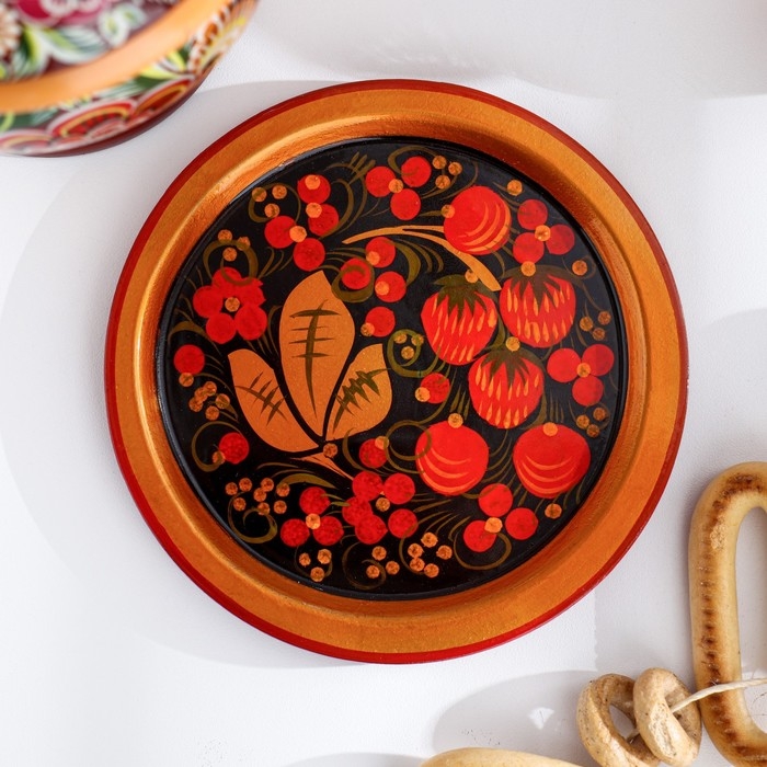 Набор специй &laquo;Земляничка&raquo;, средний, 15&times;15&times;6 см, хохлома