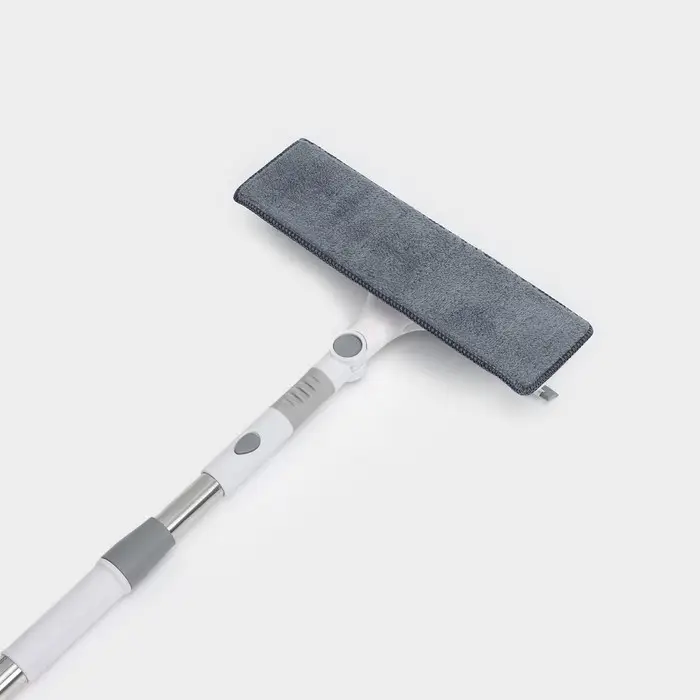 Окномойка с насадкой из микрофибры, фиксатор, стальная телескопическая ручка, 28,5&times;8,5&times;85(135) см