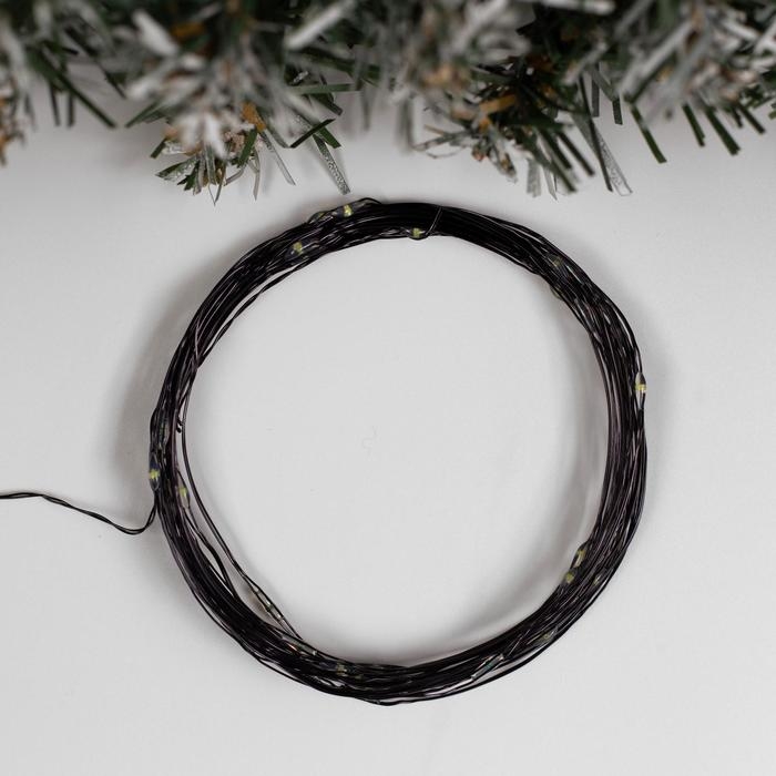 Гирлянда &laquo;Нить&raquo; 5 м роса, IP20, чёрная нить, 50 LED, свечение белое, USB