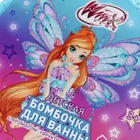 Бомбочка для ванны формовая детская, голубая, 150 г, Винкс