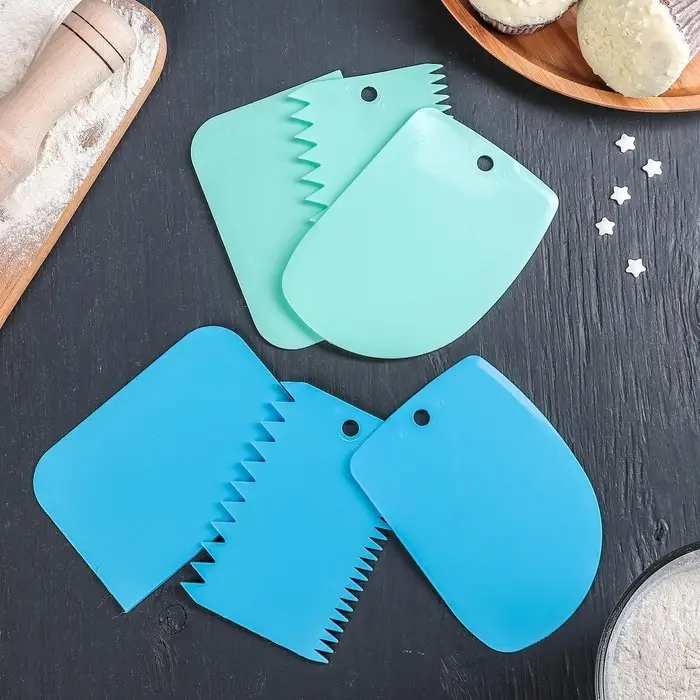 Набор шпателей кондитерских Доляна, 3 предмета: 12&times;8 см, 11&times;7.5 см, 8.8&times;12.2 см, МИКС