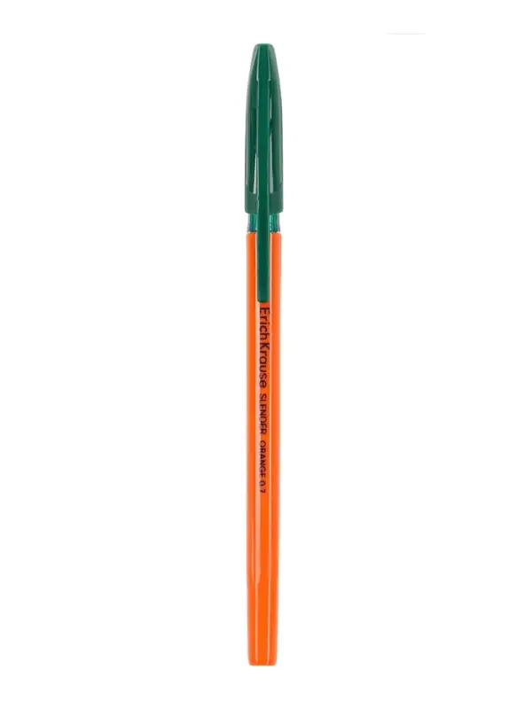 Ручка шариковая ErichKrause Slender Stick Orange, Super Glide, 0.7 мм, зелёная