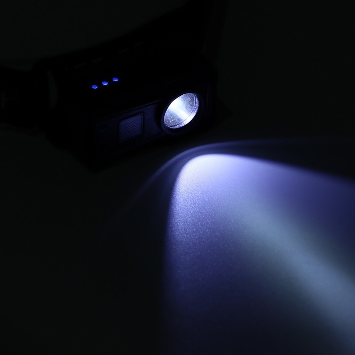 Фонарь налобный аккумуляторный, 1 Вт, 1200 мАч, XPG, сенсор, индикатор заряда