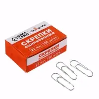 Скрепки 22мм оцинкованные в картонной коробке 100 штук