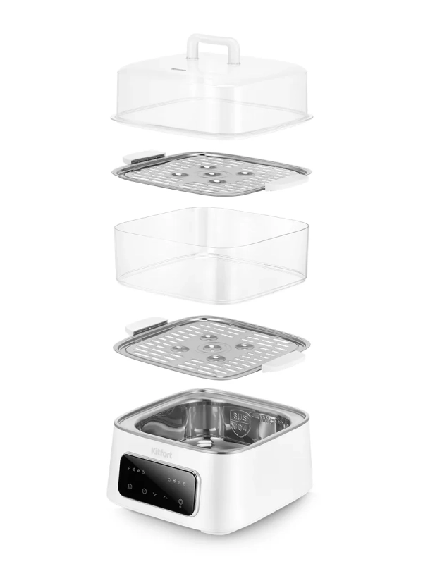 Пароварка электрическая с таймером КТ-6467 - 1000 Вт