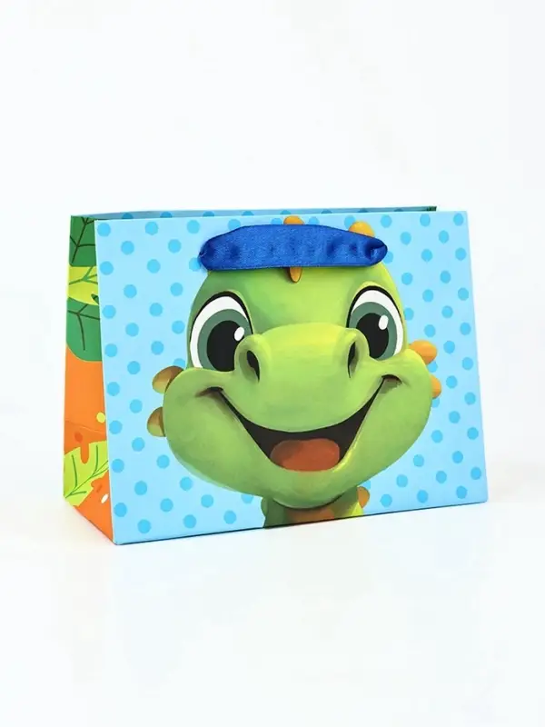 Пакет подарочный &laquo;Динозаврик&raquo;, 19.5 х 14.5 х 8.5 см