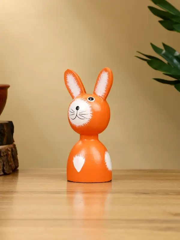 Набор сувенирный &laquo;Зайки&raquo;, h=15 см, h=13 см, h=10 см, дерево, оранжевый