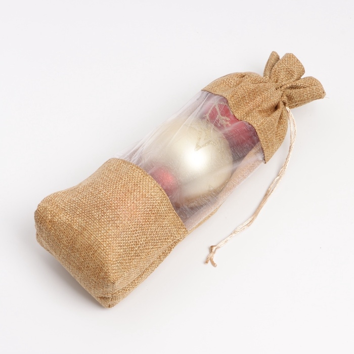 Льняной мешочек для хранения украшений, подарков, трав, 15 х 30 см, набор из 3 штук