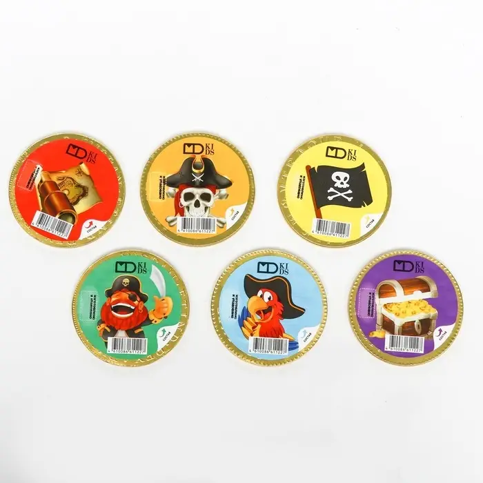 Медали шоколадные &laquo;Золото пиратов&raquo;, с наклейкой, 25 г