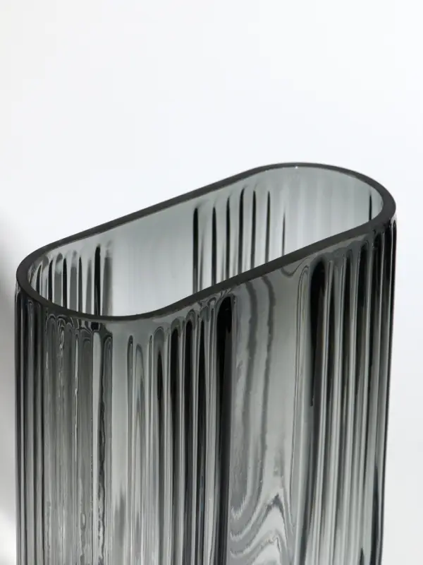 Ваза стекло настольная "Айрис" 23,5х17х7 см, серый