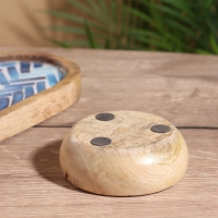 Набор розеток на подносе "Синие птицы" (3 шт) дерево манго 33,5х13х6,5 см