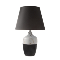 Лампа настольная "Строгие линии" 1х40Вт Е27 черный/белый 25х25х40см