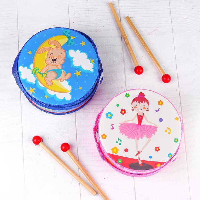 Музыкальная игрушка &laquo;Барабан&raquo;, с рисунком, цвета микс, бумажная мембрана