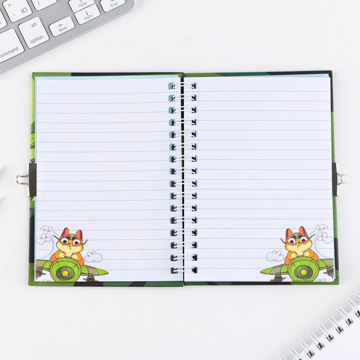 Блокнот на замочке А6, 50 листов в твердой обложке &laquo;23 февраля. День защитника котечества&raquo;