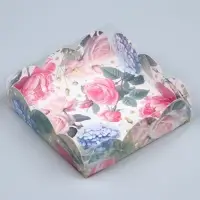 Коробка для печенья, кондитерская упаковка с пластиковой крышкой, &laquo;Для тебя&raquo;, 10.5 х 10.5 х 3 см