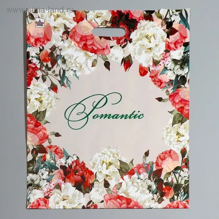 Пакет &laquo;Благородные цветы&raquo;, полиэтиленовый с вырубной ручкой, 38&times;45 см, 60 мкм