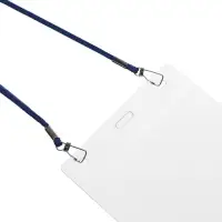 Бейдж горизонтальный, внешний размер 112&times;109 мм, внутренний размер 102&times;90 мм, на синем шнурке 40 см