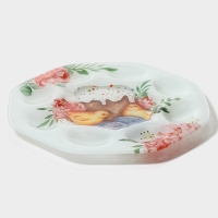 Подставка стеклянная для яиц Доляна &laquo;Кулич&raquo;, 8 ячеек, 22&times;22 см