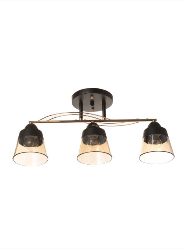 Люстра "Кансе" 3хЕ27 40Вт черно-золотой 50х15х23 см