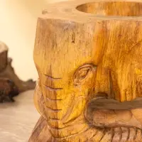 Подставка под бутылки &laquo;Голова слона&raquo;, 15&times;15&times;17 см, дерево Пиннис, коричневая