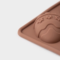 Форма для шоколада Доляна &laquo;Пасха&raquo;, силикон, 23&times;10&times;1,5 см, 10 ячеек (4,2&times;3 см), коричневая