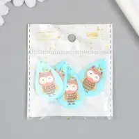 Декор для творчества акрил "Совёнок-индеец" 0,2х2,6х3,9 см