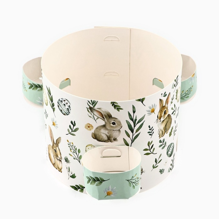 Ободок для кулича с местом под яйца &laquo;Зайки&raquo; на пасху, 41,6 х 10 см