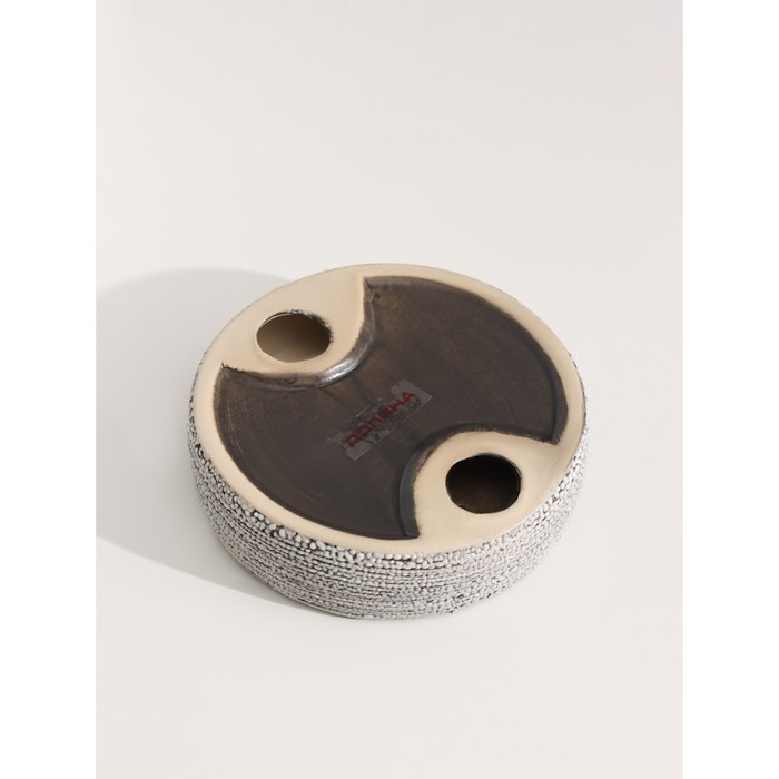 Набор аксессуаров для ванной комнаты Доляна &laquo;Камень&raquo;, 4 предмета (дозатор 300 мл, мыльница, 2 стакана), цвет серый