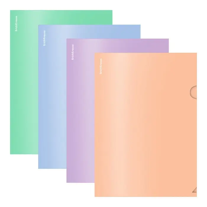 Папка-уголок А4, 180 мкм, ErichKrause "Matt Pastel Bloom", непрозрачный, тиснение "песок", микс