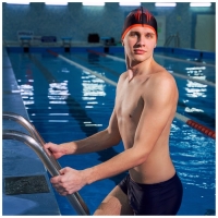 Шапочка для плавания взрослая ONLYTOP &laquo;Акула&raquo;, тканевая, обхват 54-60 см