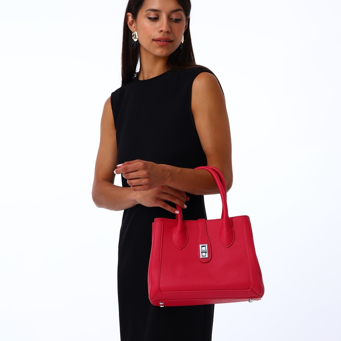 Сумка женская на молнии, TEXTURA, средний размер, цвет розовый