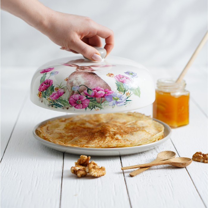 Блинница Доляна &laquo;Зайка&raquo;, d=23 см, цвет белый