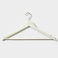 Плечики - вешалки для одежды Доляна, 44,5&times;23 см, 3 шт, с перекладиной, широкие плечики, деревянные сорт B, цвет белый