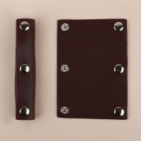 Накладки на ручку для сумки, на кнопках, 13 &times; 9 см, 2 шт, цвет тёмно-коричневый