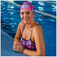 Шапочка для плавания взрослая ONLYTOP Swim &laquo;Фламинго&raquo;, тканевая, обхват 54-60 см