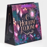 Пакет подарочный новогодний ламинированный квадратный &laquo;Night&raquo;, 30 х 30 х 12 см, Новый год