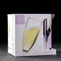 Набор бокалов для шампанского &laquo;Серебро&raquo;, 170 мл, 6 шт, цвет серебряный