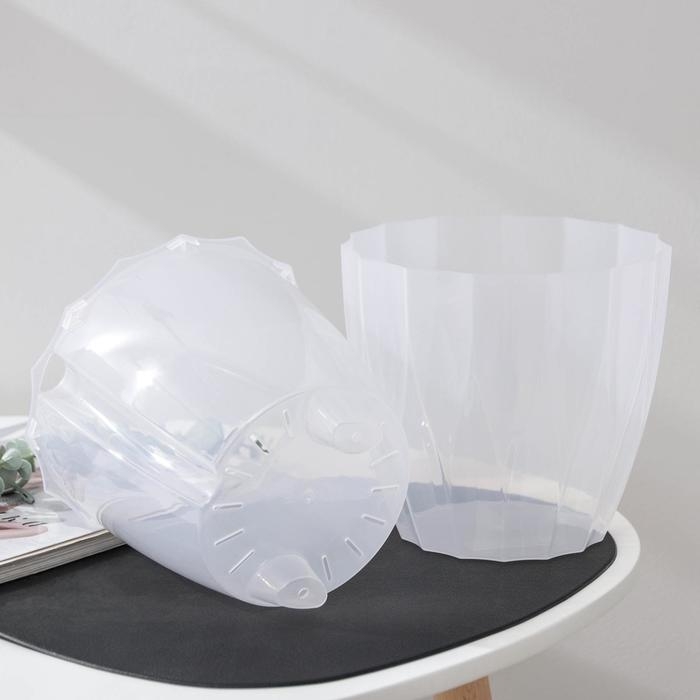 Кашпо для цветов со вставкой &laquo;Флюте&raquo;, 3 л, цвет прозрачный