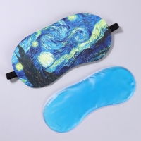 Маска для сна с гелевым вкладышем &laquo;Ван Гог&raquo;, 19 &times; 10 см, резинка одинарная, цвет синий