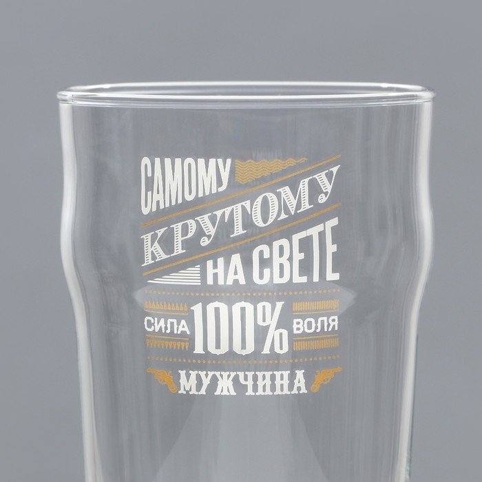 Бокалы для пива парные  &laquo;100% мужик&raquo;, 570 мл.