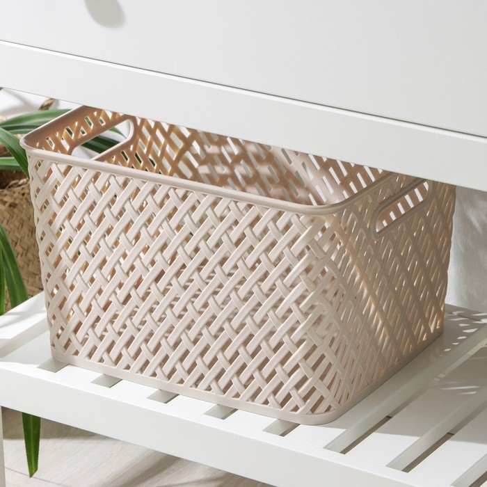 Корзина для хранения &laquo;Плетёнка&raquo;, 35&times;29&times;22,5 см, цвет бежевый