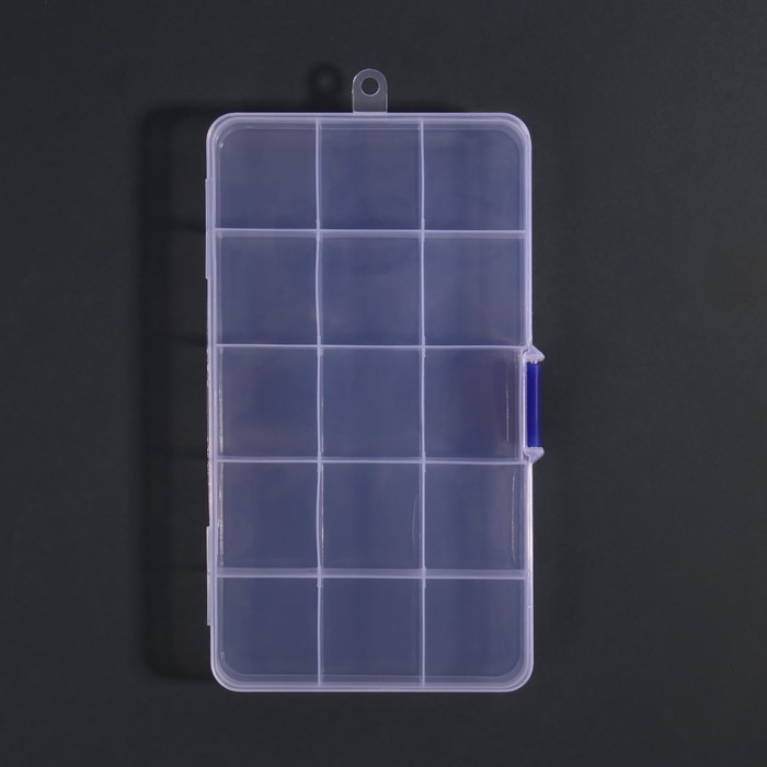 Органайзер для декора, 15 ячеек, 17,4 &times; 10 &times; 2,2 см, цвет прозрачный